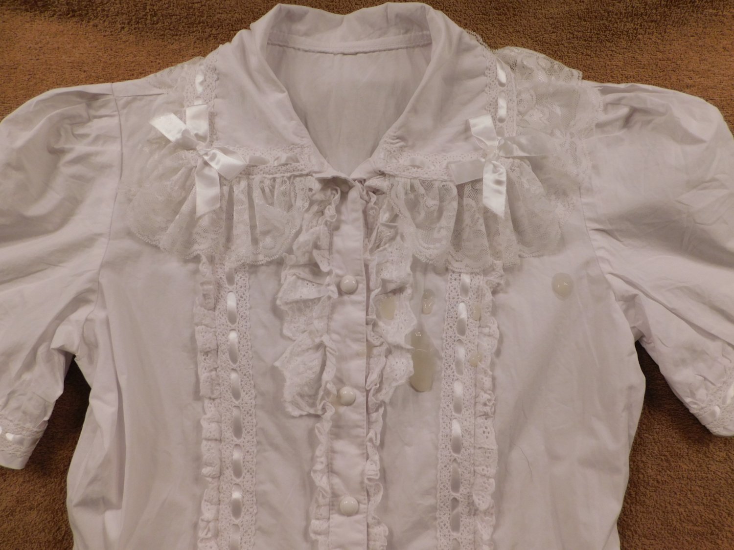Blouse Bukkake 01 (White Blouse Cum Rag) #DGy46Hcu